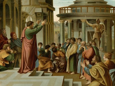Paul Preaches in Athens by after Raphael