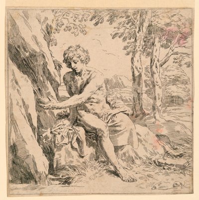 Saint John in the Wilderness by after Simone Cantarini