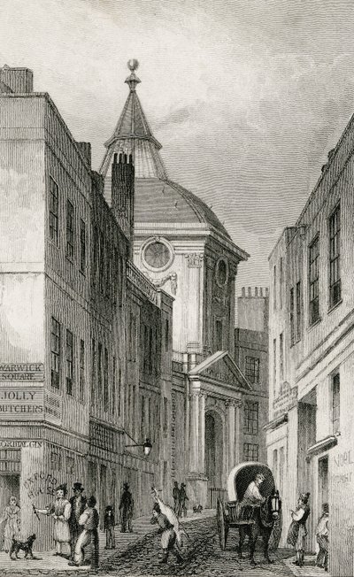 Physicians College, Warwick Lane, 1830 by Thomas Hosmer after Shepherd