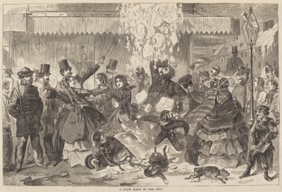 A Snow Slide in the City by after Winslow Homer