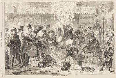 A Snow Slide in the City by after Winslow Homer