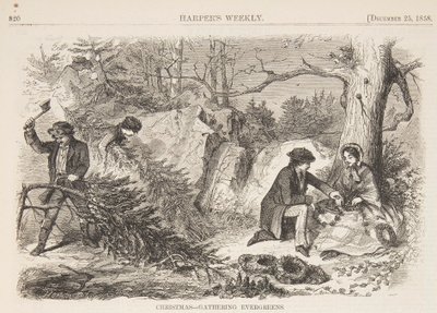Christmas – Gathering Evergreens by after Winslow Homer