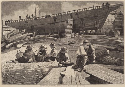 Ship-Building, Gloucester Harbor by after Winslow Homer
