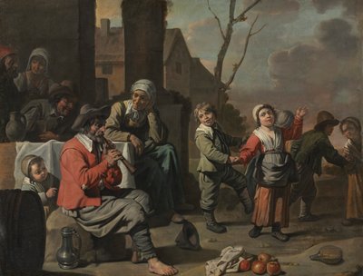 Peasant Children Dancing by circle of Le Nain