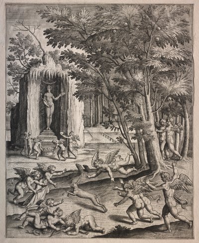Cupids at Play by possibly by Hieronymus Wierix
