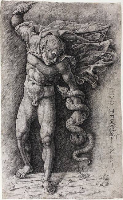 Faun Attacking a Snake by school of Andrea Mantegna