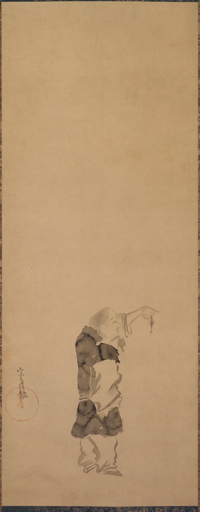 Kenshu, Monk with Shrimp by studio of Tawaraya Sōtatsu