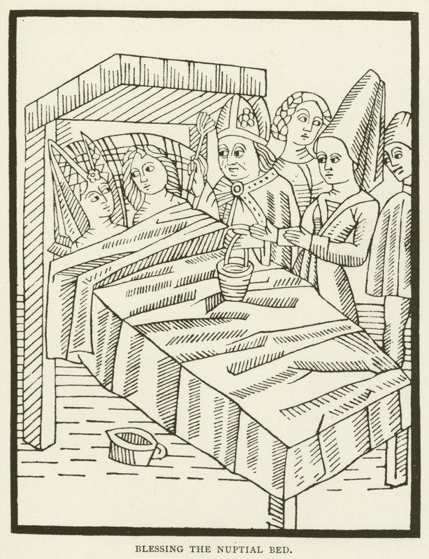 Blessing the nuptial bed by (after) English School
