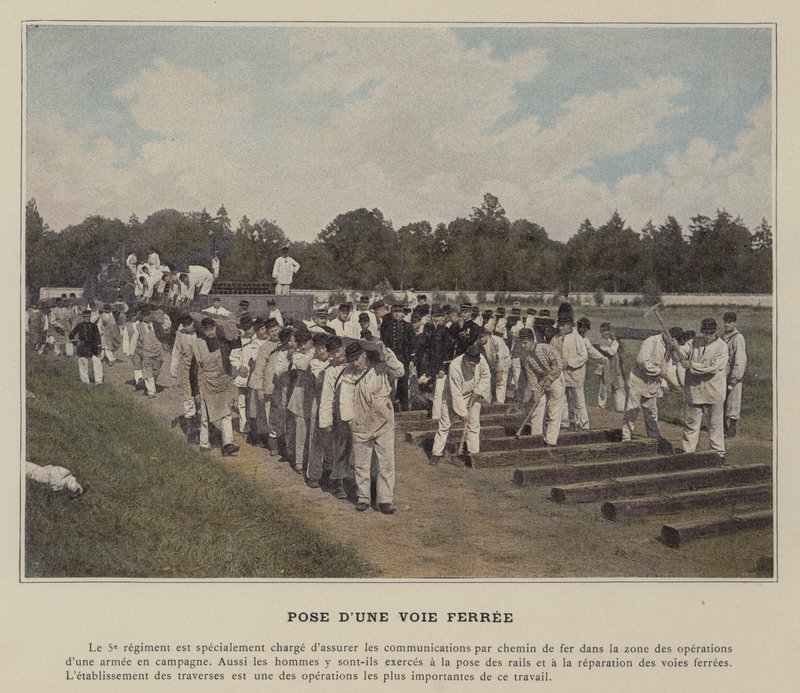 Laying a Railway Track by (after) French Photographer