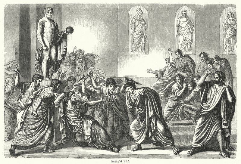 Assassination of Julius Caesar (engraving) by (after) German School