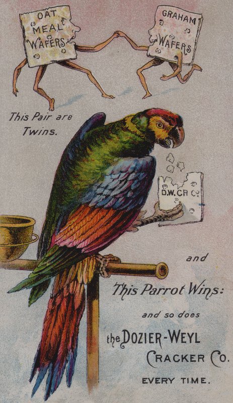 American Trade Card Advertising the Dozier-Weyl Cracker Company by American School