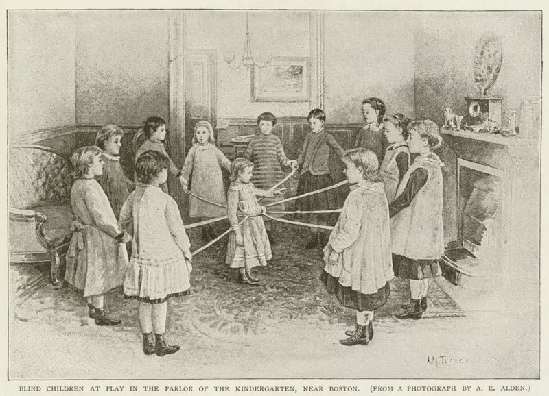 Blind Children at Play in the Parlor of the Kindergarten, Near Boston by American School