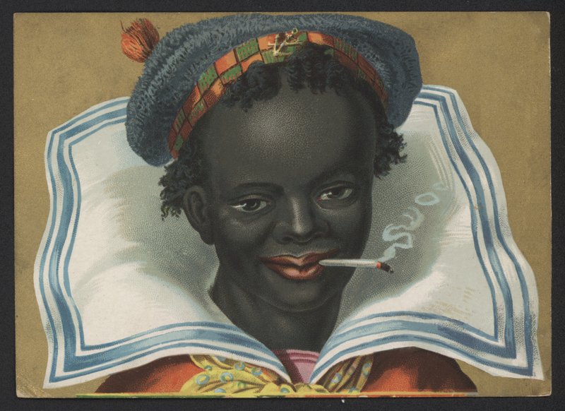 Portrait of a Black Man Smoking a Cigarette by American School