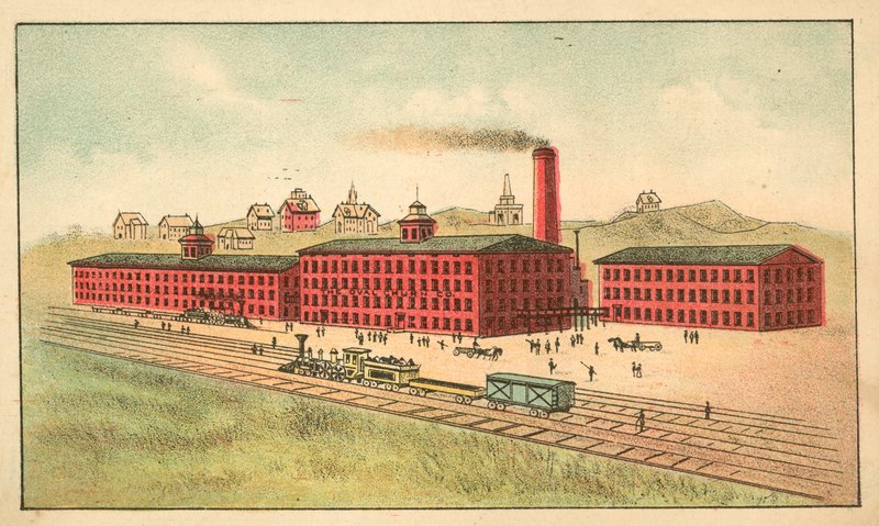 Railway Line in Front of the Factory of the Oval Churn Company by American School