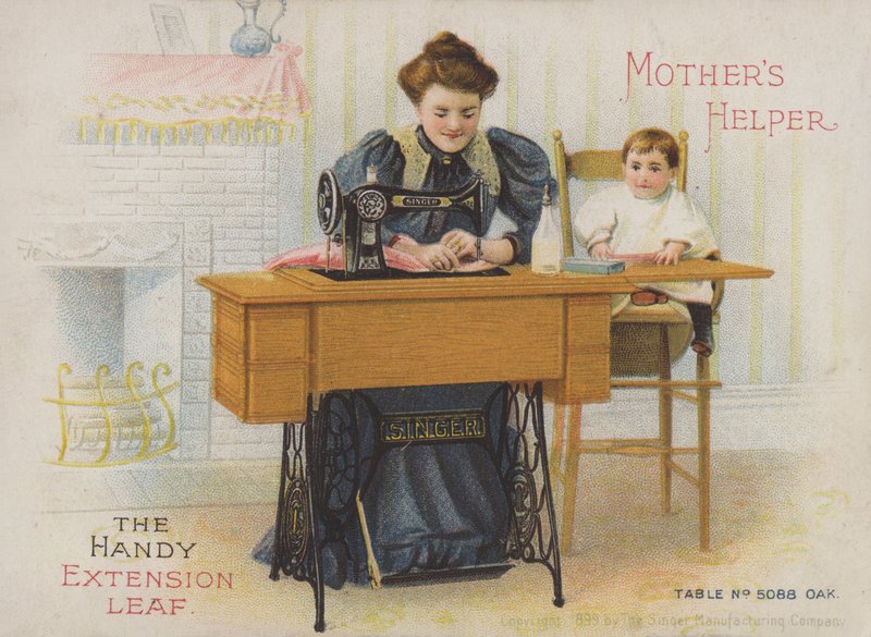 Singer Sewing Machine, The Handy Extension Leaf, Mothers Helper by American School