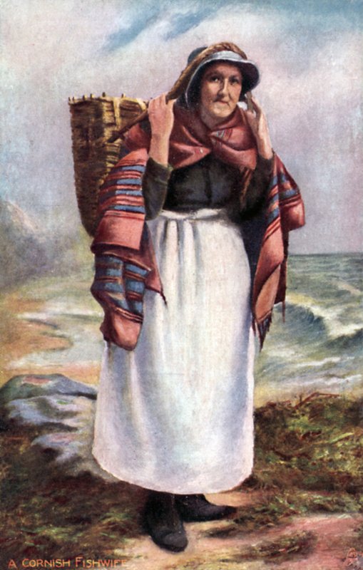 A Cornish Fishwife by English School