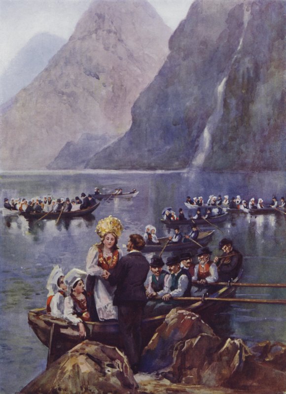 A Wedding Procession, Norway by English School