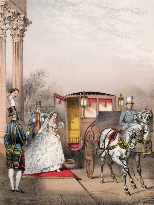 Bride Entering Carriage by English School