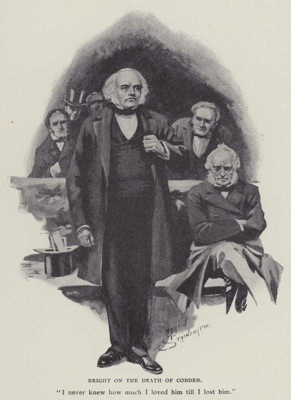 Bright on the Death of Cobden by English School