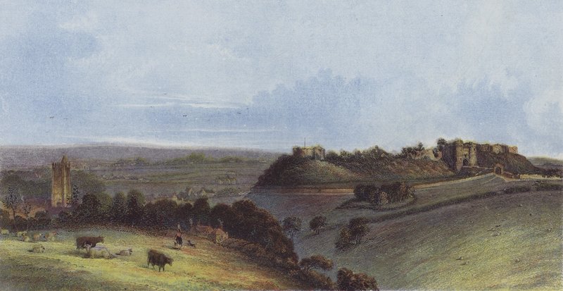 Carisbrooke Castle and Village by English School