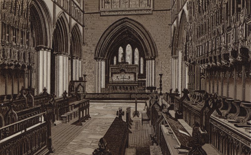 Chester Cathedral, the Choir, East View by English School