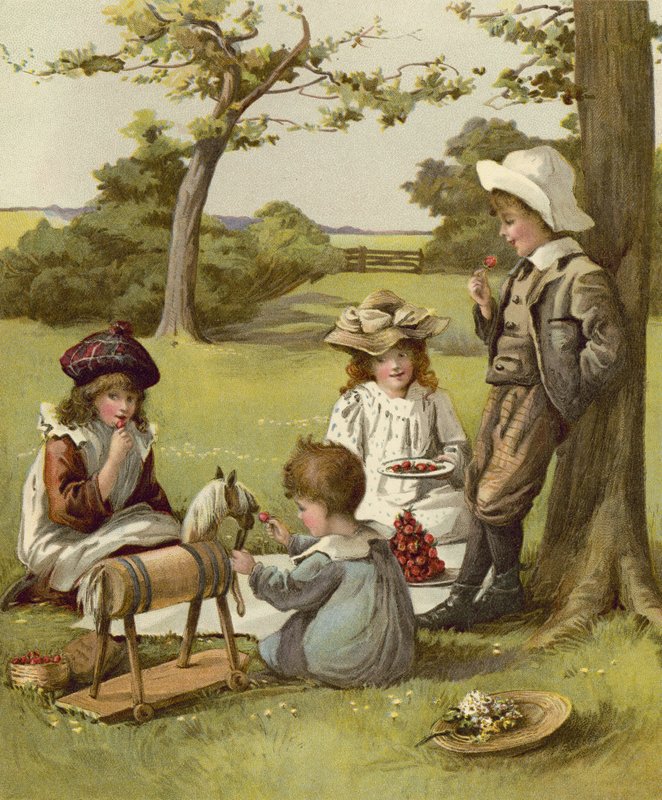 Eating Strawberries by English School