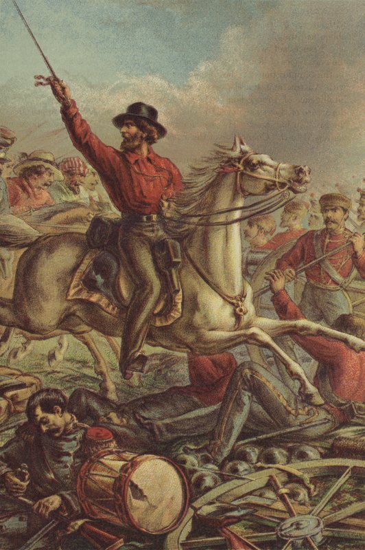 Garibaldi captures four French guns at Rome by English School