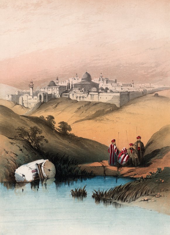 Jerusalem from the Valley of Jehoshaphat by English School