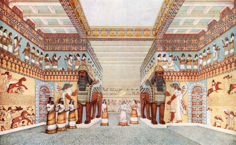 Pomp and Circumstance in the Palace of an Assyrian King by English School