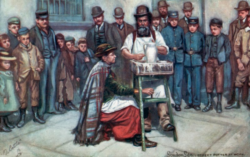 Street Potter at Work by English School