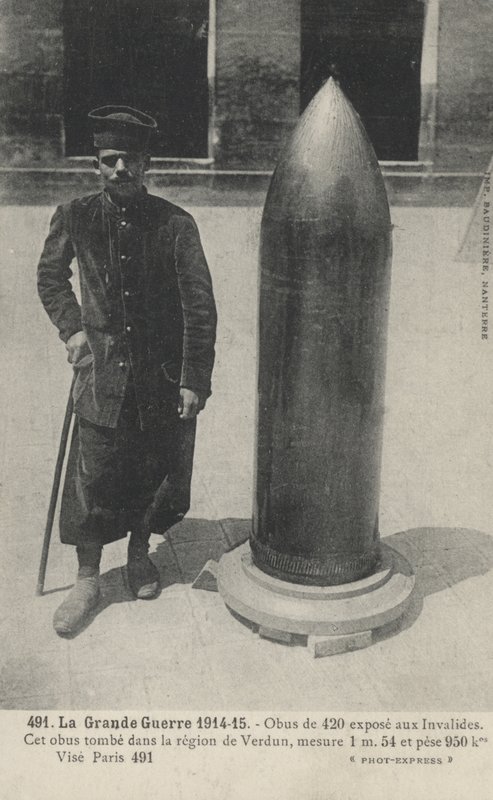 First World War Bomb and Injured Soldier by French Photographer