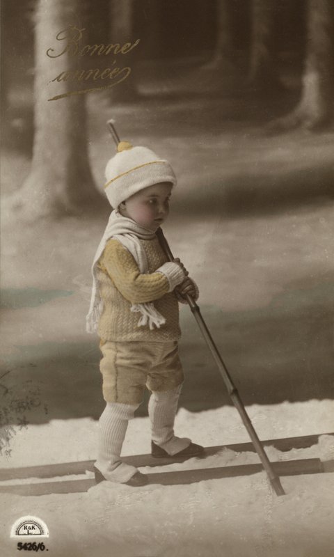 Little Boy on Skis by French Photographer