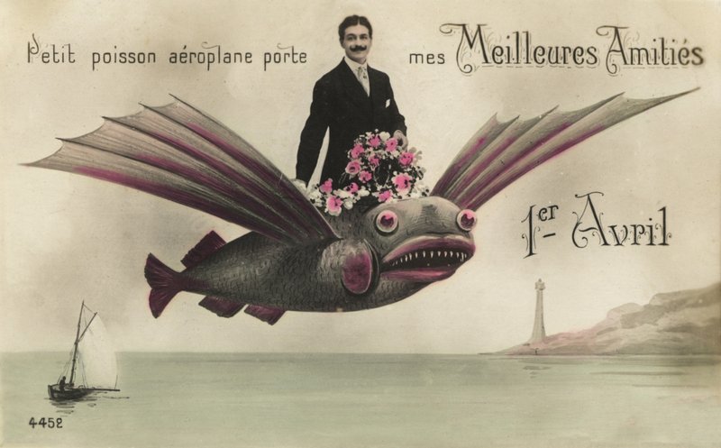 Man Riding a Flying Fish by French Photographer