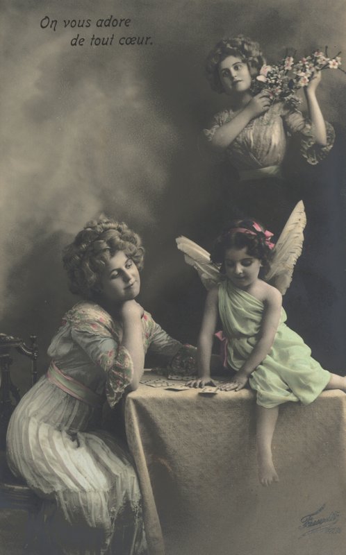 Woman with a little girl dressed as a fairy by French Photographer