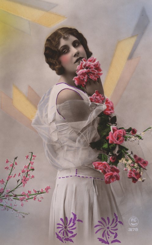 Woman with flowers by French Photographer