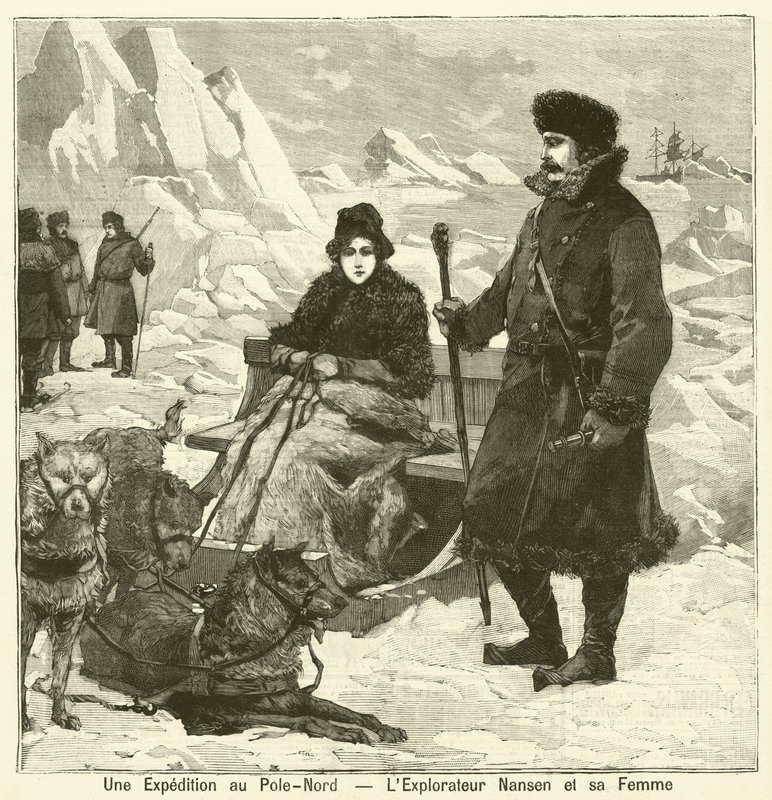 An Expedition to the North Pole: Norwegian Explorer Fridtjof Nansen and His Wife by French School