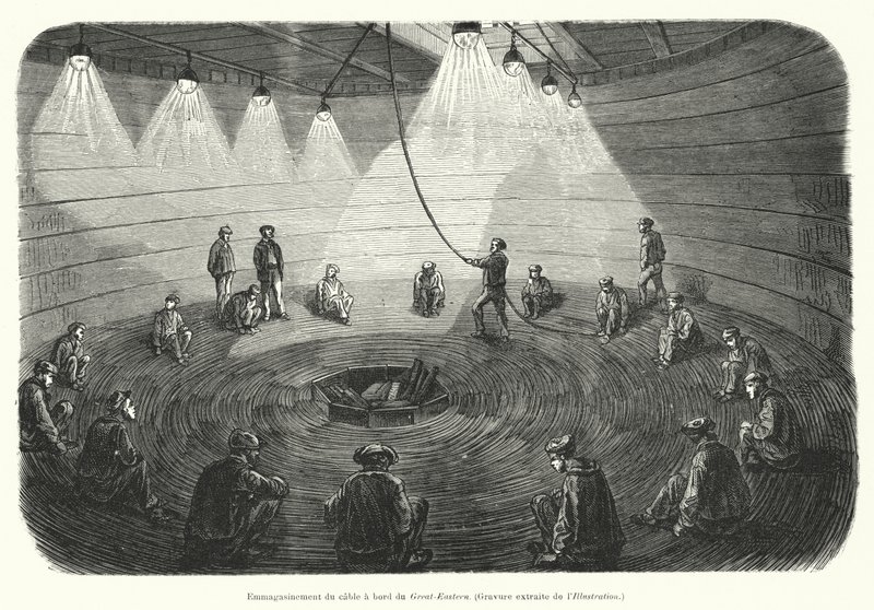 Storage of Cable on Board the Great-Eastern by French School