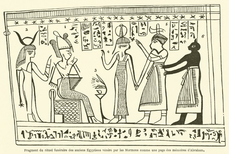 Fragment of the Funeral Ritual of the Ancient Egyptians Revered by the Mormons as a Page from the Memoirs of Abraham by French School