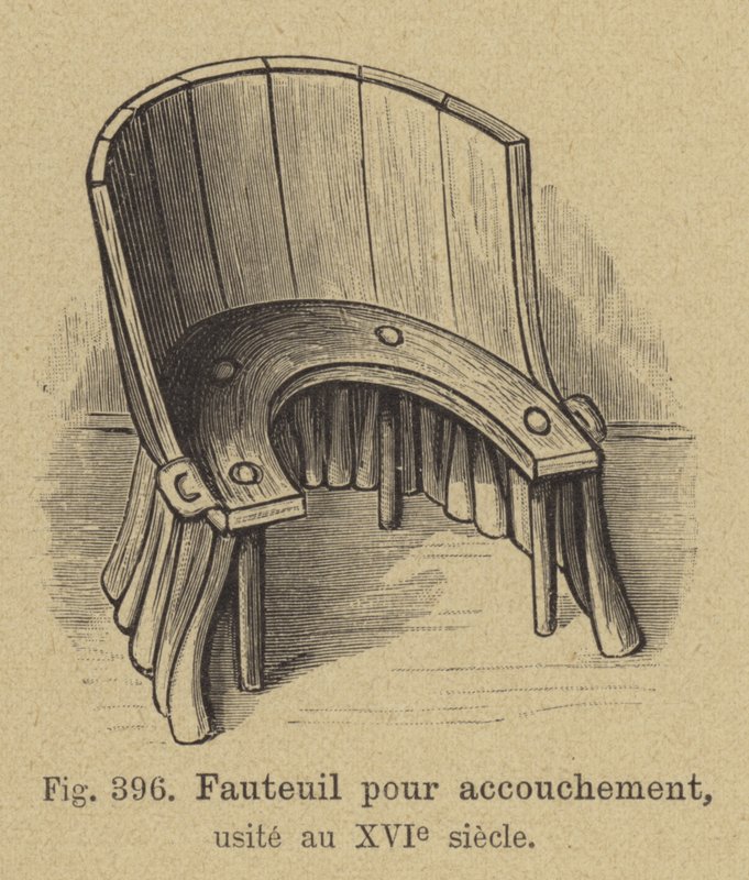 Birthing Chair Used in the 16th Century by German School