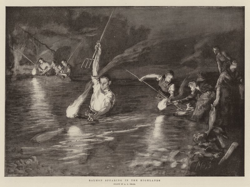 Salmon Spearing in the Highlands by A. G. Small