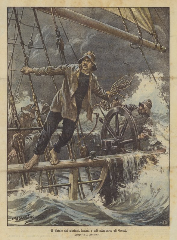 The Christmas of Sailors, Far and Alone Across the Oceans by Achille Beltrame