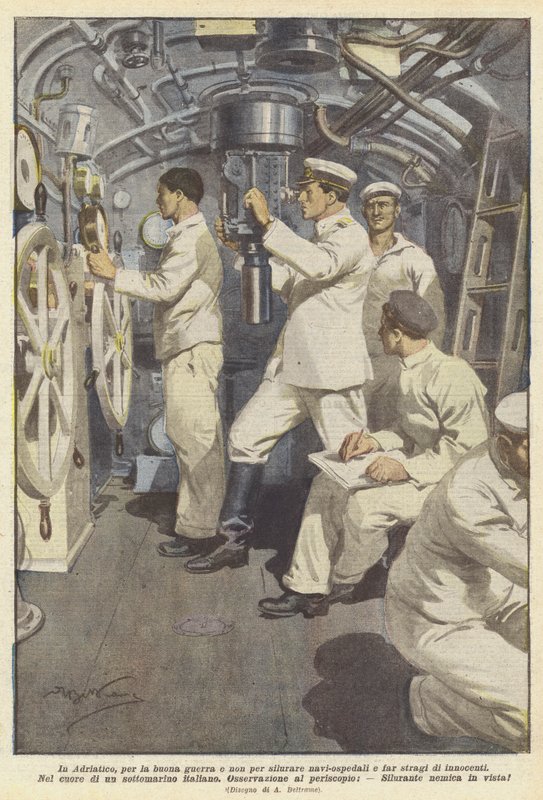 In the Adriatic, for the Good War and Not to Torpedo Hospital Ships and Slaughter Innocents by Achille Beltrame