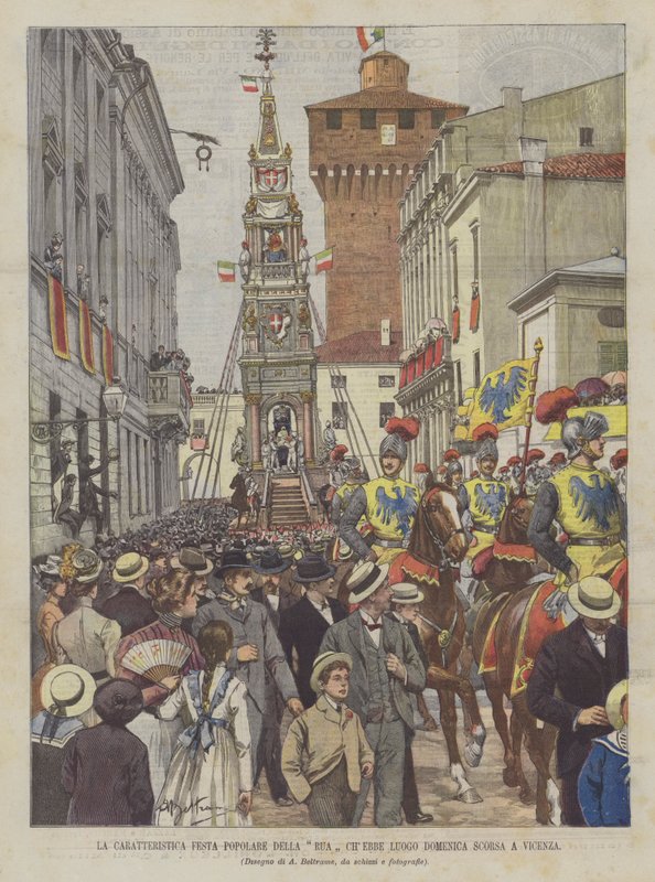 The Characteristic Popular Festival of the Rua Held Last Sunday in Vicenza by Achille Beltrame