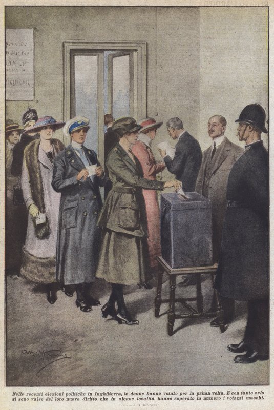 In the Recent Political Elections in England, Women Voted for the First Time by Achille Beltrame