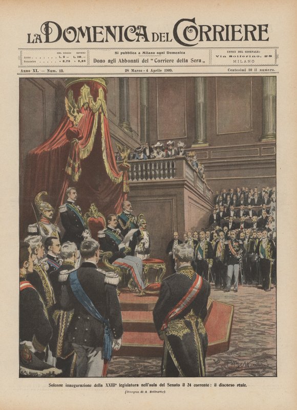 Solemn inauguration of the XXIII legislature in the Senate hall on the 24th, the royal speech by Achille Beltrame