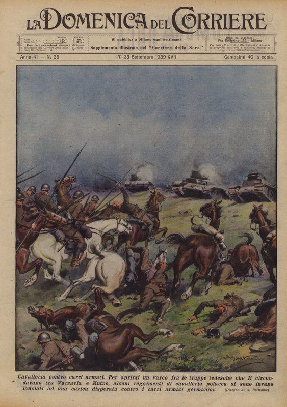 Cavalry Against Tanks by Achille Beltrame