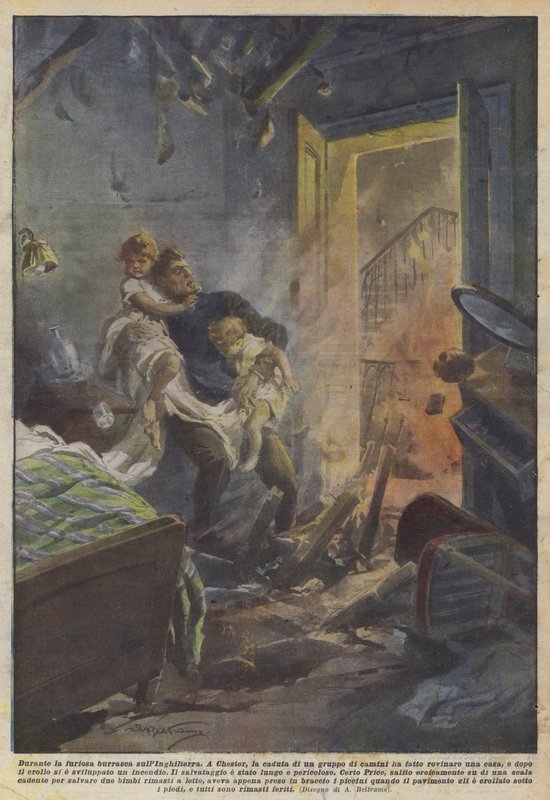 During the Furious Storm Over England by Achille Beltrame