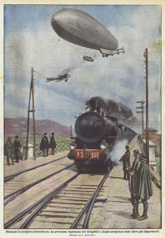 During the Railway Strike by Achille Beltrame