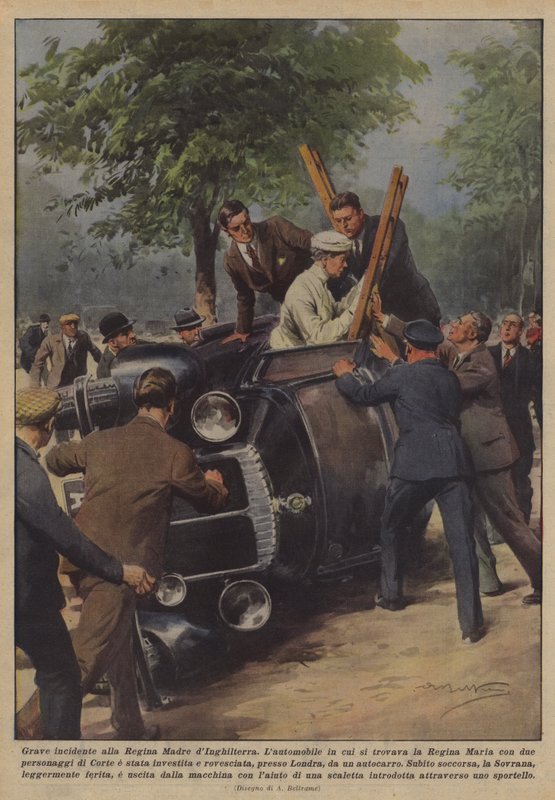 Serious Accident to the Queen Mother of England by Achille Beltrame