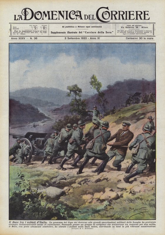 The Duce Among the Soldiers of Italy by Achille Beltrame